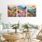Colorful Watercolor Mountain Canvas Wall Art Set of 3 Boho Flower Picture Wall Decor Abstract Nature Landscape Artwork Paintings Posters Print for Living Room Bedroom Office 16x12In Framed